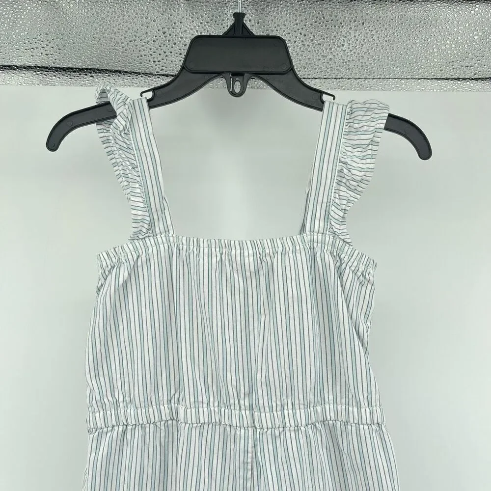 Carter’s Girls Blue Striped Smocked 100% Cotton Sleeveless Jumpsuit Size 5